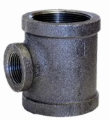 3 x 2 In. Reducing Pipe Tee, Black