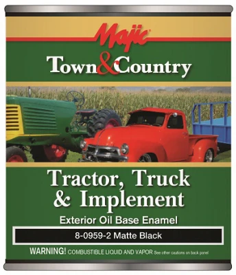 Town & Country Tractor, Truck & Implement Enamel Paint, Oil Base, Matte Black, Qt.