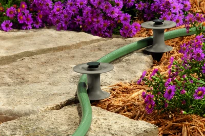 Taupe Hose Guide Spike for Garden Hose Protection and Lawn Damage Prevention