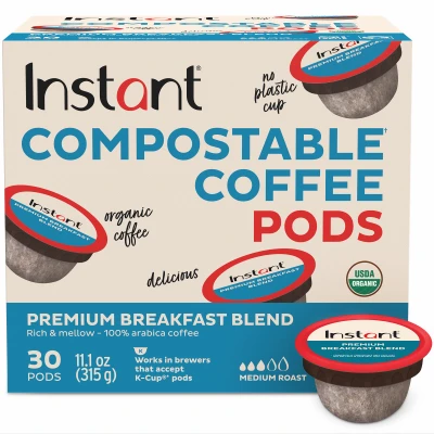 Compostable Coffee Pods, Breakfast Blend, 30-Ct.