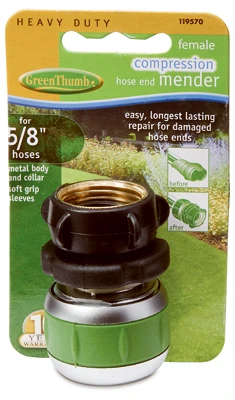 Five Eighths Inch Female Hose Coupling Connector for Garden and Water Hoses