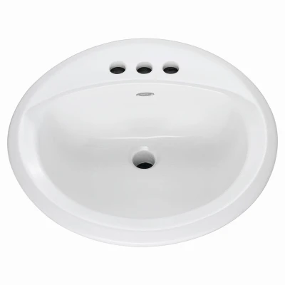 Rondalyn Drop In Lavatory Sink, White Round, 19 In.