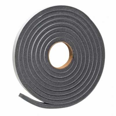 Charcoal Foam Weatherseal Tape, Three Quarter Inch Wide by One Half Inch Thick by Seventeen Feet Long