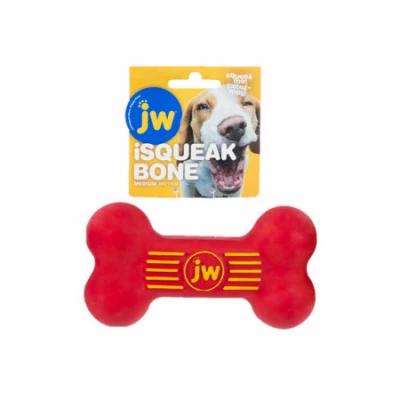 JW iSqueak Bone Dog Toy, Rubber