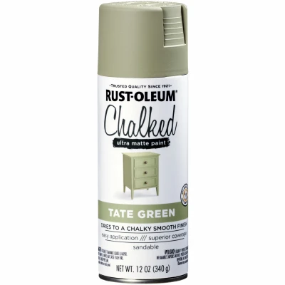 Chalked Ultra Matte Spray Paint, Tate Green, 12 oz.