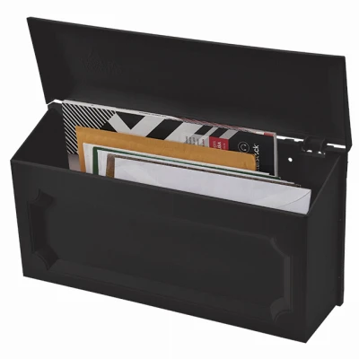 Windsor Wall-Mount Mailbox in Black Polypropylene Durable Construction