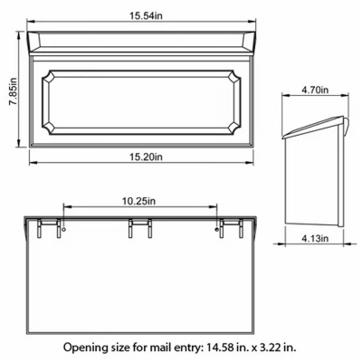 Windsor White Poly Wall-Mount Mailbox Durable Weather-Resistant Design