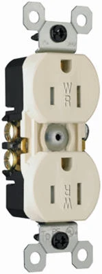 Pass and Seymour Duplex Receptacle Weather Resistant Tamper Resistant Light Almond 15 Amp 125 Volt
