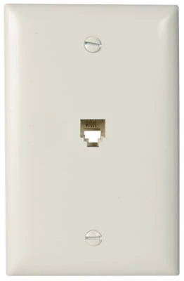 Pass & Seymour White Nylon Wall Plate With Rj-11 Phone Jack, Model Tpte1wcc12