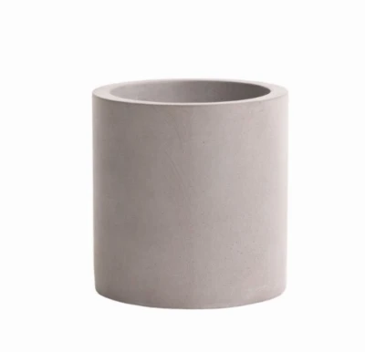 Natural Cement Cylinder Planter, 6 Inch Diameter