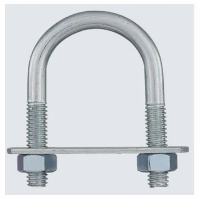 U Bolt With Plate & Bolts, Zinc Coated, 5/16 X 1-3/8 X 2-1/2 Inches