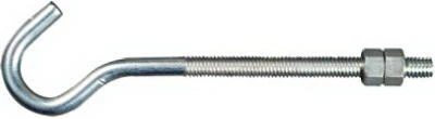 Hook Bolt with Two Nuts, 5/16 Inch Diameter by 5 Inch Length