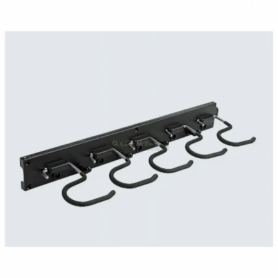 Adjustable Storage System, Black, Holds 5 Items, 64 In.