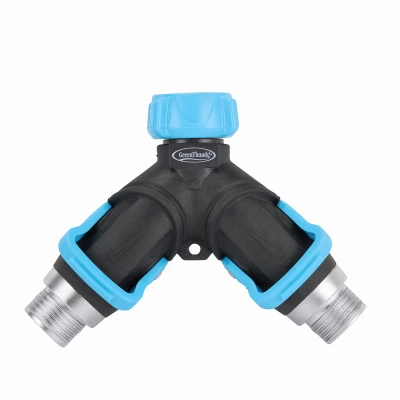2-Way Full-Flow Hose Y Connector, Metal