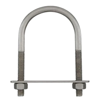 Stainless Steel U-bolt With Plate & Bolts, 5/16 X 2 X 3-11/16 In., Model N100-375