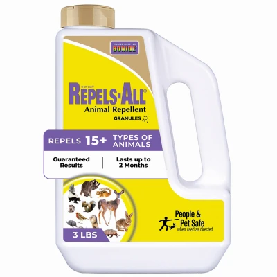 Repels-All Deer, Rabbit & Animal Repellent Granules, Ready-to-Use on Lawn & Garden, 3 Lbs.