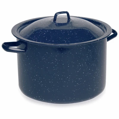 Enamel Stock Pot, Blue, 6 Qt.