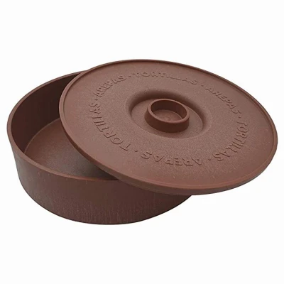 Brown Tortilla Warmer 8 Inch Diameter Durable Heat Retaining Design