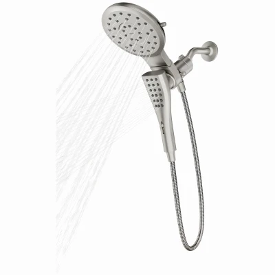 8-Spray Rainshower + Handheld Shower Head, Spot-Resistant Brushed Nickel, 7 In.