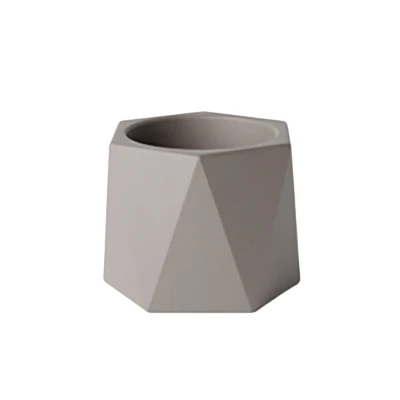Stone Multi-sided Dodecagon Planter, Natural Finish, 5 In. - Lightweight Fiberglass Reinforced Cement
