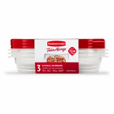 TakeAlongs Food Storage Containers, 4 Cup, 3-Pk.