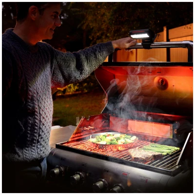 LED Barbecue Grill Light with Adjustable Clamp and Flexible Neck for Outdoor Cooking