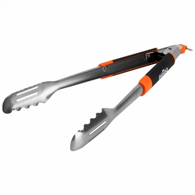Deluxe Stainless Steel Grill Tongs With Patented Tpr Handle
