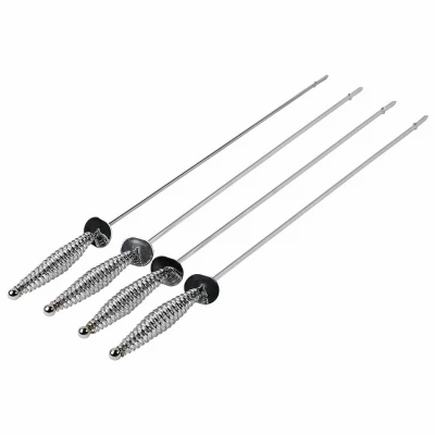 BBQ Skewers, Chrome/Stay Cool Handles, 17-In., 4-Pk.