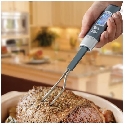 Digital Meat Thermometer with Fork, Instant Read Temperature Probe