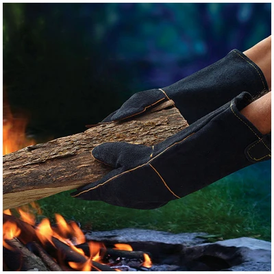 Leather Barbecue Gloves, Pr.