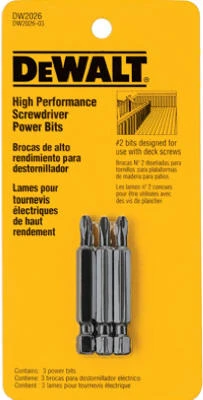 #2 Industrial Deck Power Bits, 3-Pk.