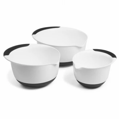 Good Grips 3-Pc. Mixing Bowl Set, White with Black Handles