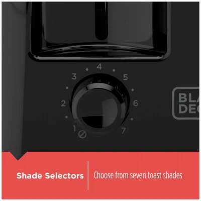Black 4-Slice Toaster with Multiple Browning Settings and Extra-Wide Slots