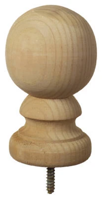 Ball Post Top, Wood, 2-7/8-inch Round, 5-1/4-inch Tall