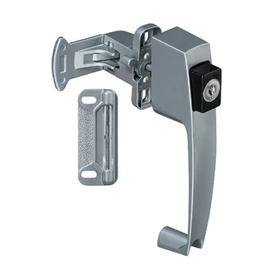 Push Button Screen/Storm Door Latch, Silver, 1-3/4 In.