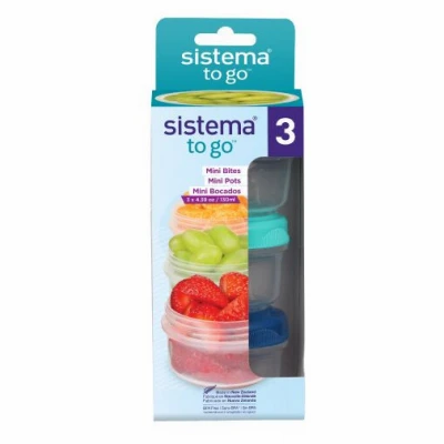 Sistema Snack Food Storage Containers, 4.39 oz., 3-Pk.