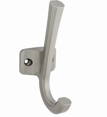 Powell Angled Wall Hook, Satin Nickel