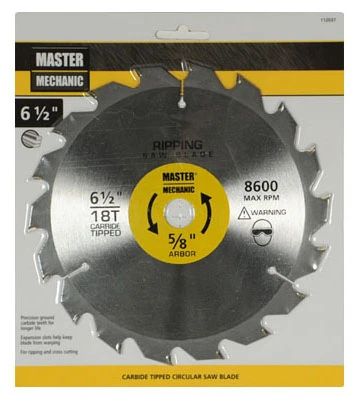 Combo/Rip Circular Saw Blade, 18-Tooth x 6-1/2 In.