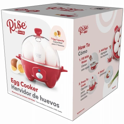 Egg Cooker, Red, 7-Egg Capacity