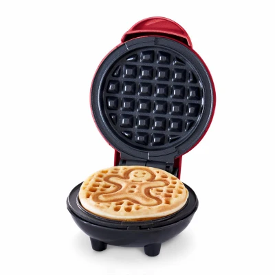 Gingerbread Man Mini Waffle Maker for Holiday Themed Miniature Waffles
