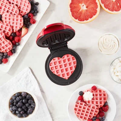 Heart-Shaped Mini Waffle Maker