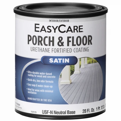 Porch & Floor Interior/Exterior Coating, Interior/Exterior Satin Neutral Base, Urethane Fortified, Qt.