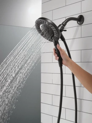 In2ition 5-Spray Two-In-One Shower Head with Wall Mount and Handheld Matte Black Finish