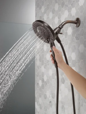 In2ition Five Spray Two-In-One Shower Head with Wall Mount and Handheld in Venetian Bronze Finish
