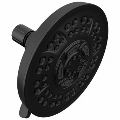 8-Setting Fixed Mount Shower Head in Matte Black Finish