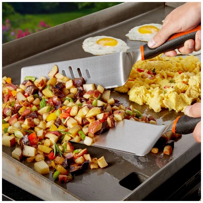 Two Piece Griddle Spatula Set with Stainless Steel Blades
