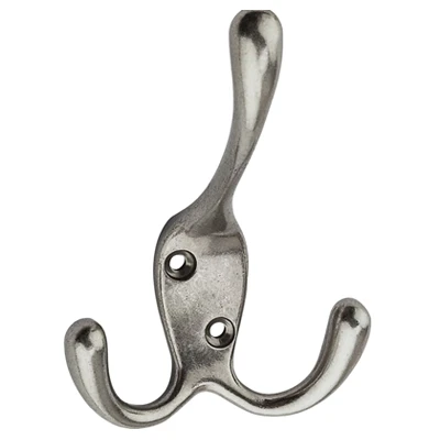 Triple Robe Hook, Satin Nickel
