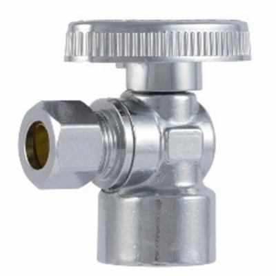 Brass Ball Angle Valve, Quarter Turn, 1/2 X 3/8 Inch, Full-port