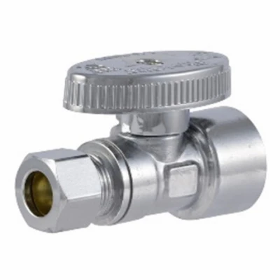 Brass Ball Straight Valve, Quarter Turn, 1/2 x 3/8 In.