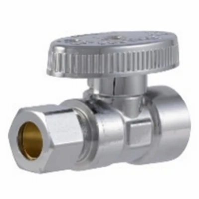 Brass Ball Straight Valve, Quarter Turn, 3/8 X 3/8 Inch, Full-port